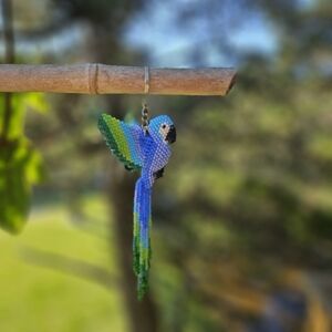 Handmade beaded keychain Parrot